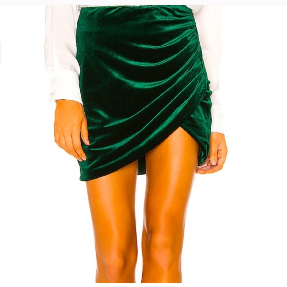 Lovers and Friends Paris Velvet mini skirt Emerald Green Small